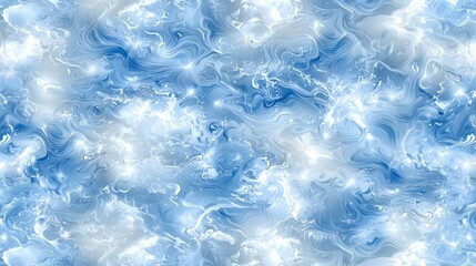 Fototapete - Soft glowing seamless cloud ripples, realistic wave formations floating in the sky.