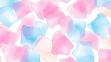 Poster - Colorful Pastel Watercolor Shapes in Pink Blue and Peach Seamless Design for Creative Digital Artwork