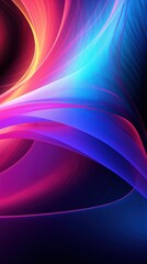 Wall Mural - Rainbow neon glowing twisted cosmic lines backgrounds abstract pattern.