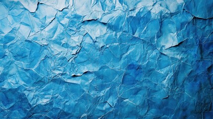 Wall Mural - Crumpled blue paper texture background (34)