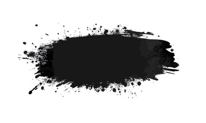 Poster - Abstract Black Ink Splash Grunge Watercolor Brush Stroke Isolated Minimalist Vector Art