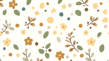 Poster - Delicate Floral Pattern with Earth Tones a Seamless Elegant Design for Fabrics or Wallpapers Decor