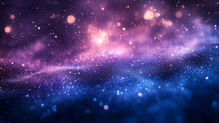 Wall Mural - Purple glitter background. Abstract Purple and Gold Bokeh Background.