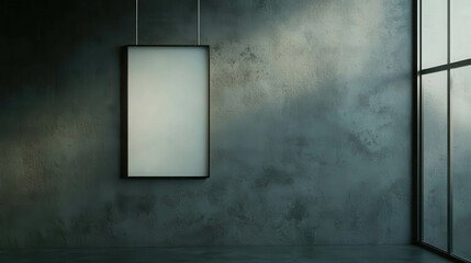 Aufkleber - Minimalist Thin Metal Frame with Clean Lines Suspended in Modern Interior Space
