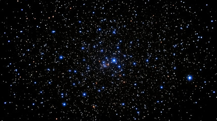 Poster - Densely Packed Star Cluster Shining Brightly Against the Dark Vastness of Space Cosmos Scene