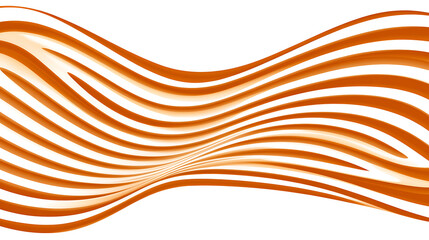 Poster - Dynamic Caramel Colored Horizontal Wavy Lines Creating Optical Illusion Against Simple White Backdrop
