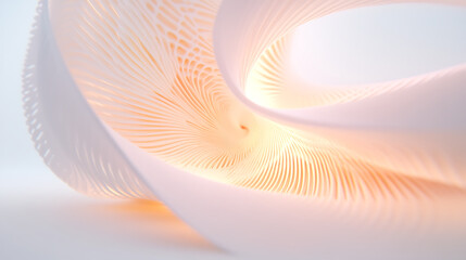 Wall Mural - Elegant 3D Swirl Render with Warm Tones and Delicate Lines for Modern Abstract Design Concept