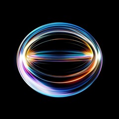 Wall Mural - Dynamic Colorful Light Swirl in a Spherical Shape Against a Black Background