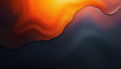 Poster - abstract fiery hills with smooth gradient waves in warm tones