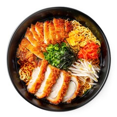 Poster - Japanese tonkatsu ramen noodle meat meal.