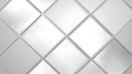 Poster - Elegant Textured Square Tile Pattern in White and Light Gray Tones Background Image Composition