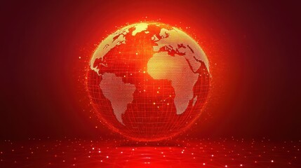Aufkleber - Technology image of globe. Abstract polygonal shapes. Background with connecting dots and lines. Graphic concept for your design