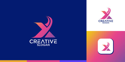 Poster - Creative letter x logo design vektor
