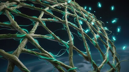 Intricate, Bio-luminescent Network Structure