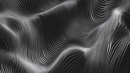 Poster - abstract lines and waves on a dark background photo