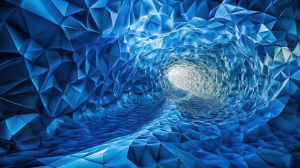 Aufkleber - Creative glowing blue polygonal wallpaper. Science and technology concept. 3D Rendering.