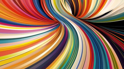 Poster - a dynamic graphic with colorful lines that swirl and change shape, creating a sense of movement and 