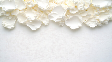 Poster - Gentle White Petals Texture Arrangement on Clean Background for Serene Design Projects