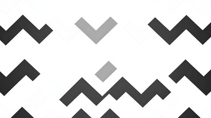 Poster - Geometric Zigzag Pattern Graphic Resource With Arrow and Diamond Shapes in Black White and Gray