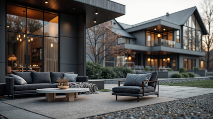 Wall Mural - a large house with a patio area