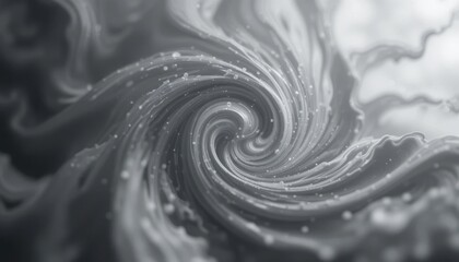 Poster - swirling monochrome abstract texture with fluid motion and dynamic curves