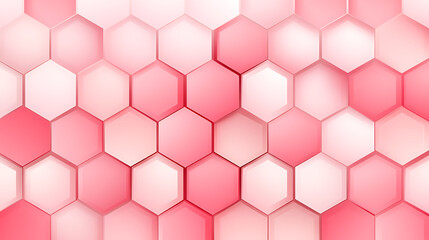Poster - Gradient Pink Hexagons Modern Abstract Background 3D Illustration Geometric Honeycomb Pattern Texture