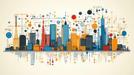 Poster - Abstract Cityscape Illustration Modern Urban Development Design Concept