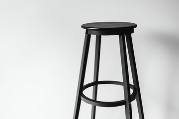 Wall Mural - Barstool. Classic Black Tall Wooden Barstool in High Design Luxury Setting