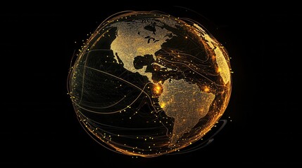 Poster - Abstract global network concept with planet Earth and connecting lines and dots, a technology background for the internet of things or business exchange Generative AI
