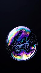 Aufkleber - Close-up of an iridescent soap bubble resembling an alien planet. 