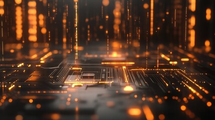 Poster - abstract glowing circuit board technology background