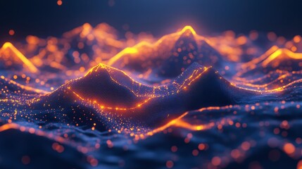Poster - Glowing polygonal bitcoin backdrop. Cryptocurrency and finance concept. 3D Rendering.