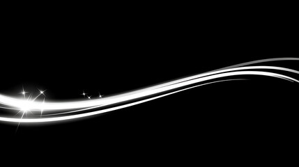 Poster - Luminous White Lines on Black Background for Design Elements and Modern Abstract Aesthetics