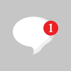 Poster - New message icon in flat style. Incoming inbox email vector illustration on isolated background. Bubble notification sign business concept.