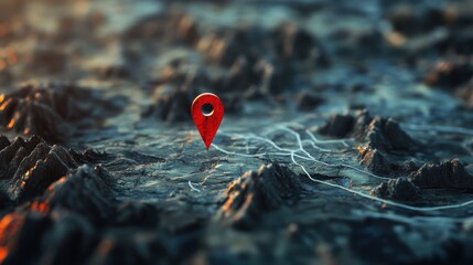 Poster - A 3D Red Map Address Location Pin Pointer