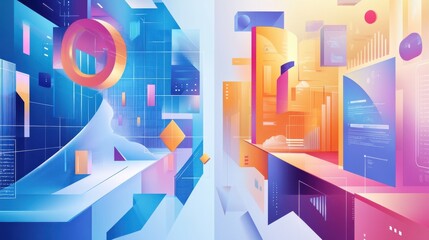 Poster - project management abstract concept vector illustration set. business briefing, planning project lif