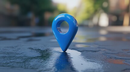 Poster - Blue location icon 3d isolated on transparent background