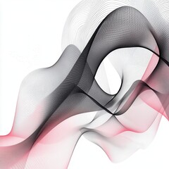 Poster - abstract pink wave curve lines designs on white isolation background