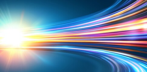 Poster - Abstract Blue Background with Globe and Digital Lines for Global Business Concept