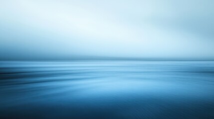 Poster - blurred blue abstract background with horizontal lines giving an impression of movement, ideal for t
