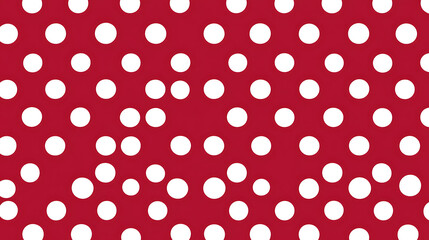 Poster - Patterned background of white spots over saturated crimson wallpaper creates a bold graphic design