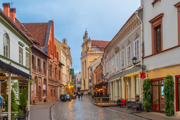 Wall Mural - Downtown Vilnius city skyline, cityscape of  Lithuania