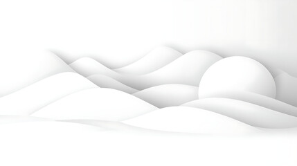 Poster - Pure Minimalist Landscape With Soft White Waves And Globe Serene Design Element Ninety Characters