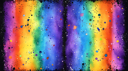 Poster - Radiant Rainbow Spectrum Burst Watercolor Splatter Abstract Backdrop Artistic Design Illustration