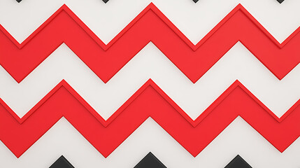 Poster - Red Chevron Pattern on White Background Generates Simple and Abstract Style Decoration and Design