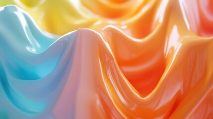 Poster - Abstract vibrant colors wavy flow 3d rendered illustration background scifi futuristic background