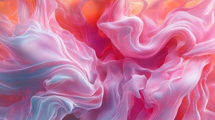 Poster - Abstract pink waves with flowing energy lines