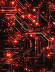 Poster - abstract circuit board with glowing lines. illustration abstract art background for presentations an
