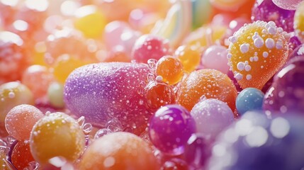 Poster - Colorful, glossy spheres and beads with a textured surface.