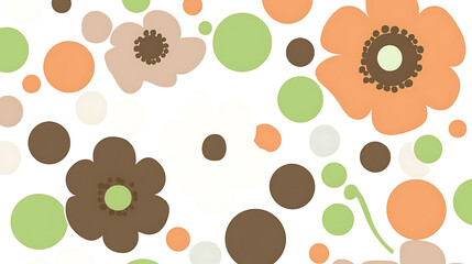Poster - Retro Floral Pattern with Pastel Color Palette for Textile Design or Wallpaper Artwork Creation